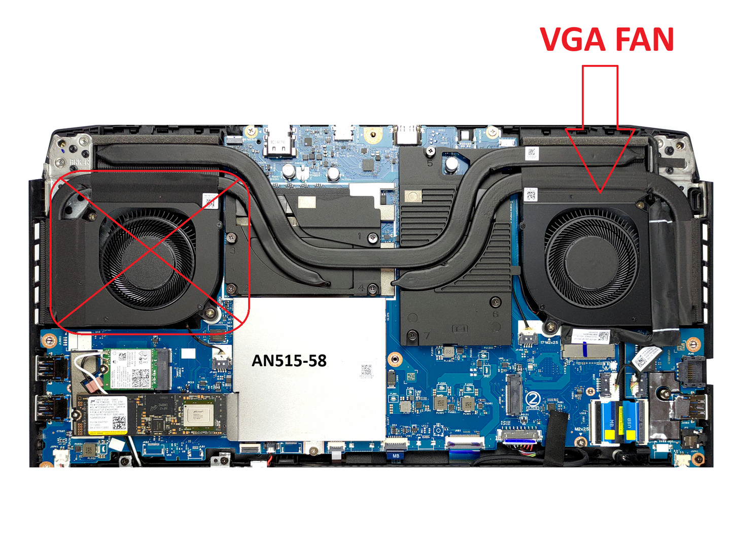 Original GPU Cooling Fan for Acer 23.QGPN2.002 23.QFJN2.002 DFSCK22D05883M DC280010WF0 DFSCL12E06486T NS8CC19-21G11
