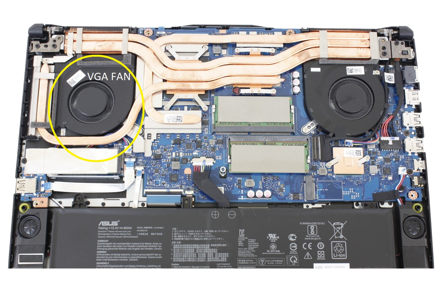 Original CPU Cooling Fan for Asus 13NR0750T01011 DFS5K2211533718 DQ5D577E009 DQ5D577E010