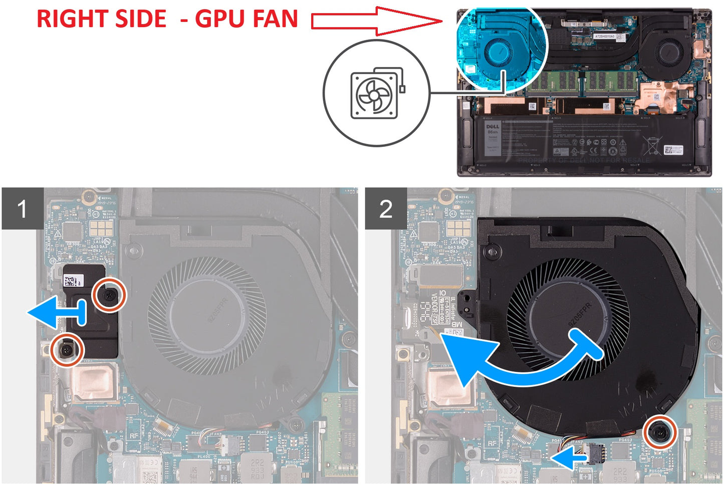 Compatible GPU Cooling Fan for Dell CN1MT DJH35 MC4KC 0CN1MT 0DJH35 0MC4KC DC28000Y6SL DC2800ORSL DC2800U2SL EG50050S1-CJ80-S9A EG50050S1-CG00-S9A