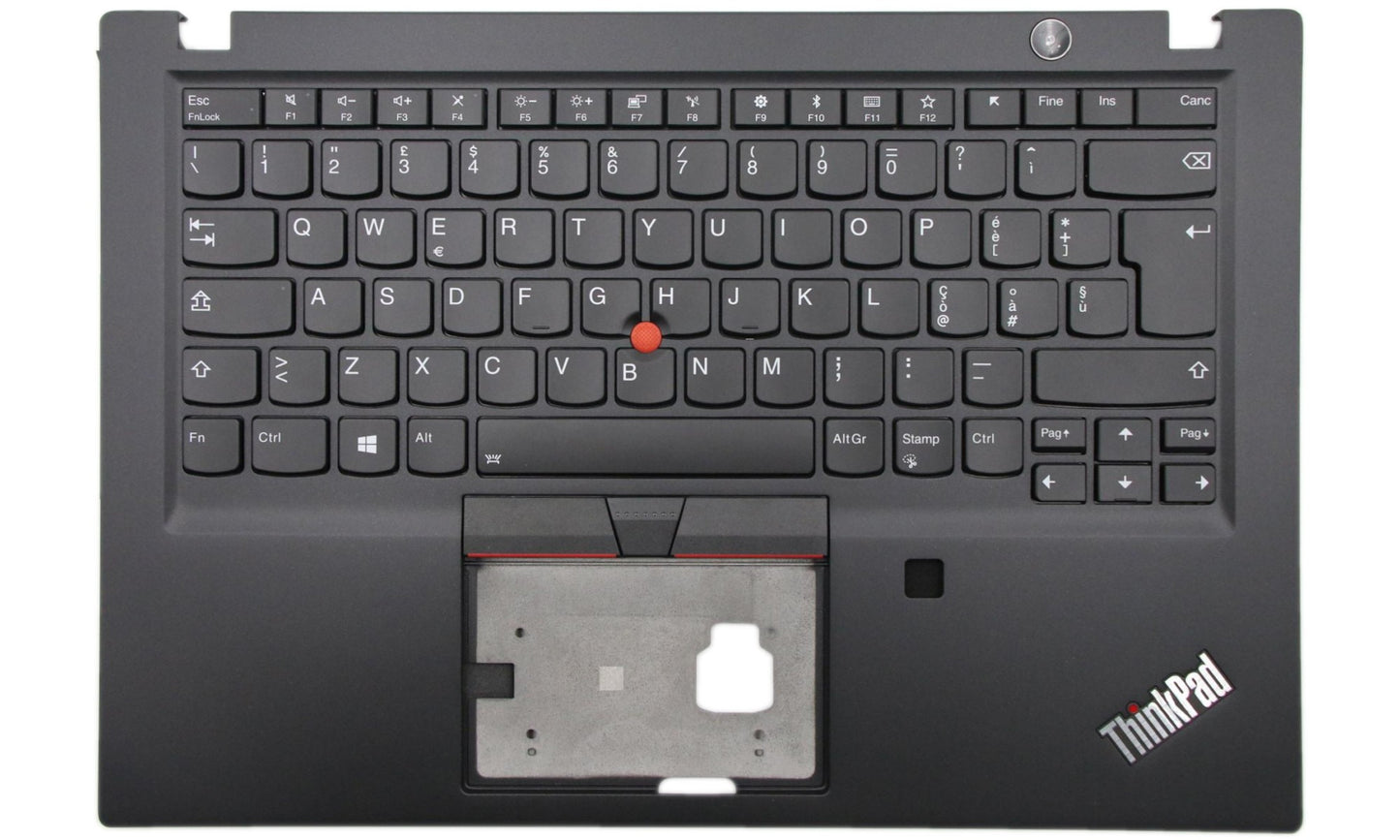 Original C-Cover with keyboard,Italian,Black,Backlight,Fingerprint for Lenovo 02HM291 02HM327