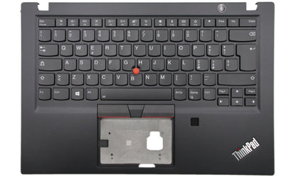 Original C-Cover with keyboard,Italian,Black,Backlight,Fingerprint for Lenovo 02HM291 02HM327