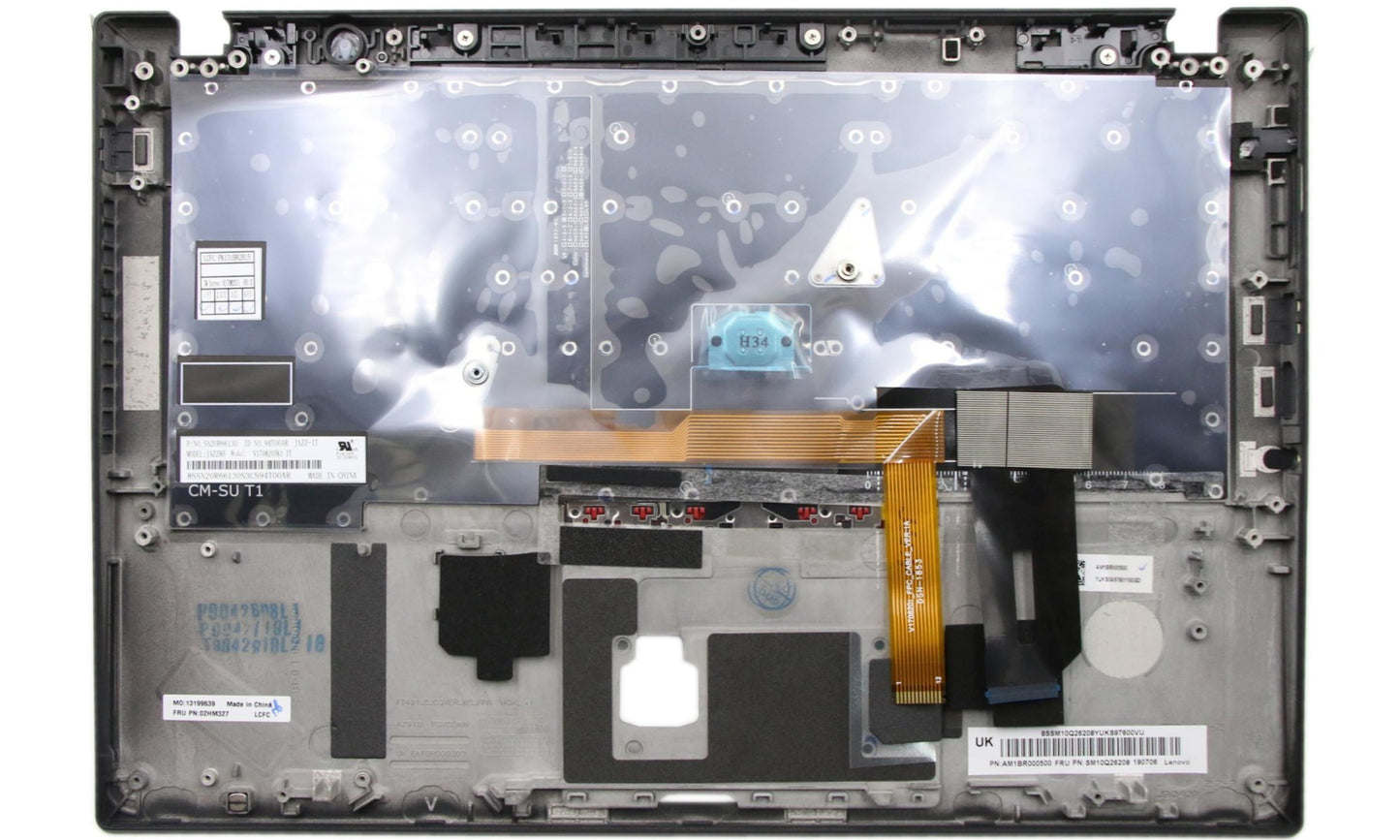 Original C-Cover with keyboard,Italian,Black,Backlight,Fingerprint for Lenovo 02HM291 02HM327