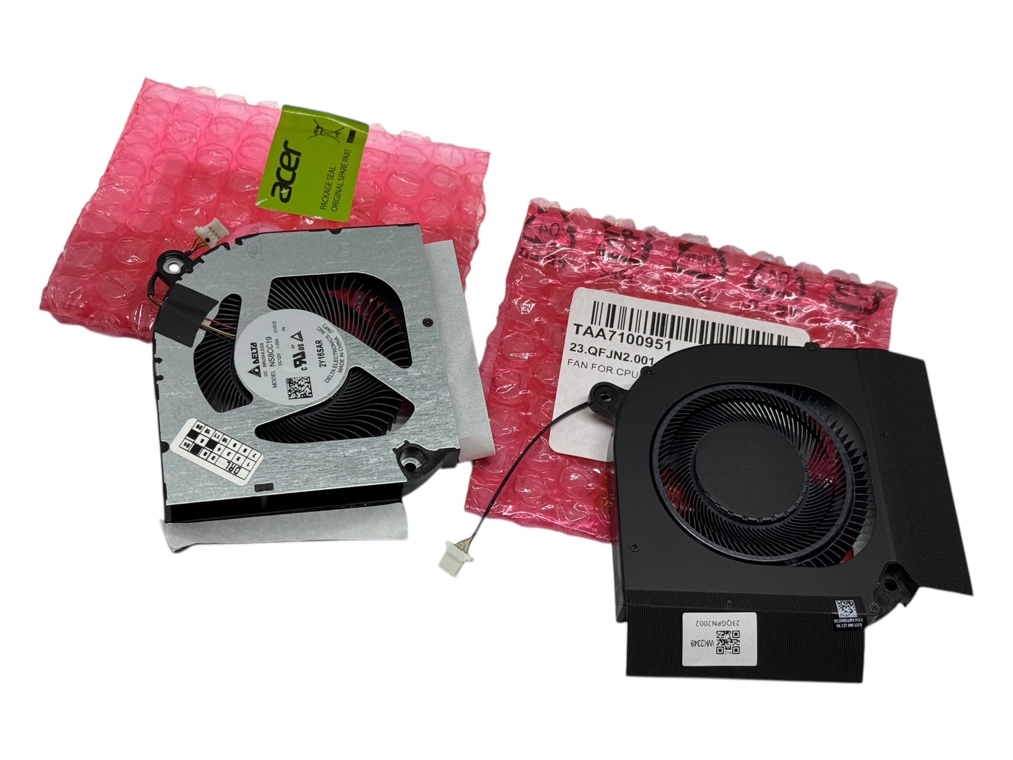 Original Cooling Fan Set CPU + GPU for Acer QFJN2.001 23.QGPN2.001 23.QGPN2.002 23.QFJN2.002 DFSCL12E16486M NS8CC19-21G12 DFSCK22D05883M NS8CC19-21G11