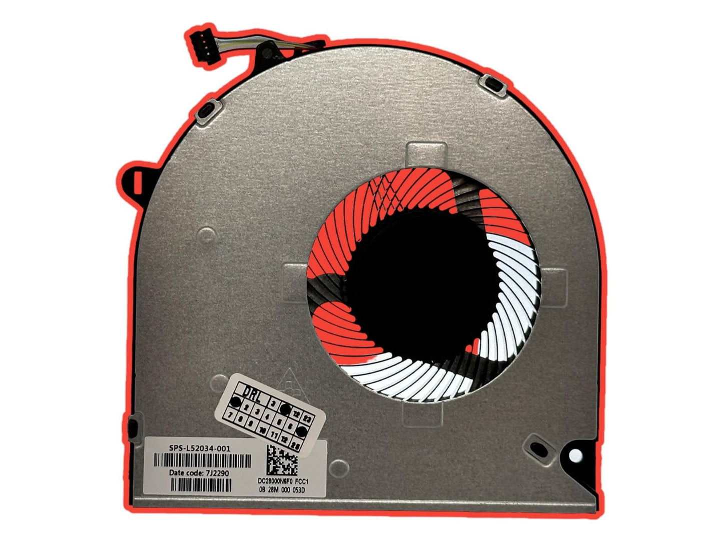 Compatible CPU Cooling Fan for HP L52034-001 L53752-001 DFS5K12114464N DC28000N6F0