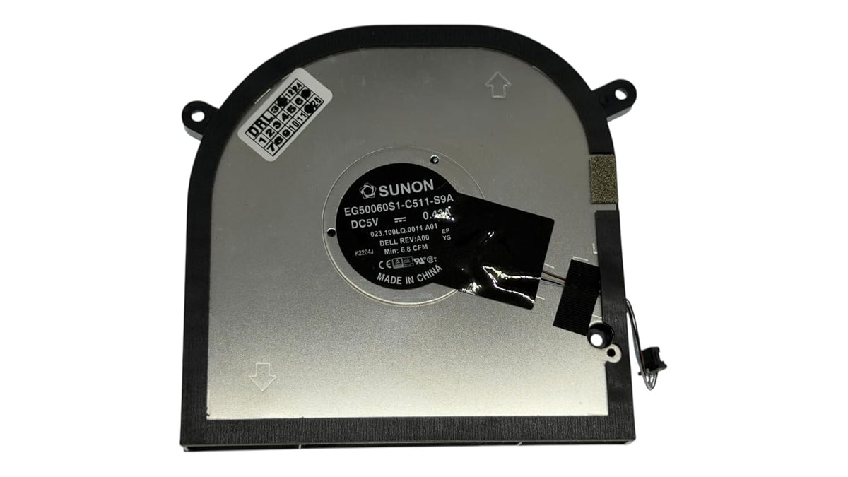 Compatible Cooling Fan CPU (FAN1) Dell XPS 17 9700 9710 9720 / Precision 5750 5760 5770, Model EG50060S1-C511-S9A, 023.100LQ.0011, 0P2FY9 P2FY9, DC5V 000 11 43 A