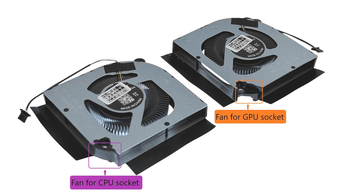 Compatible CPU and GPU fans for Acer Nitro 5 (DC 12V) AN515-58, AN515-46, AN517-42, AN517-55, PH315-55, PH317-55, PH317-56, DFSCL12E16486M, DFSCK22D058 83MMM, NS8CC19-21G12, EG75091S1-C080-S9A
