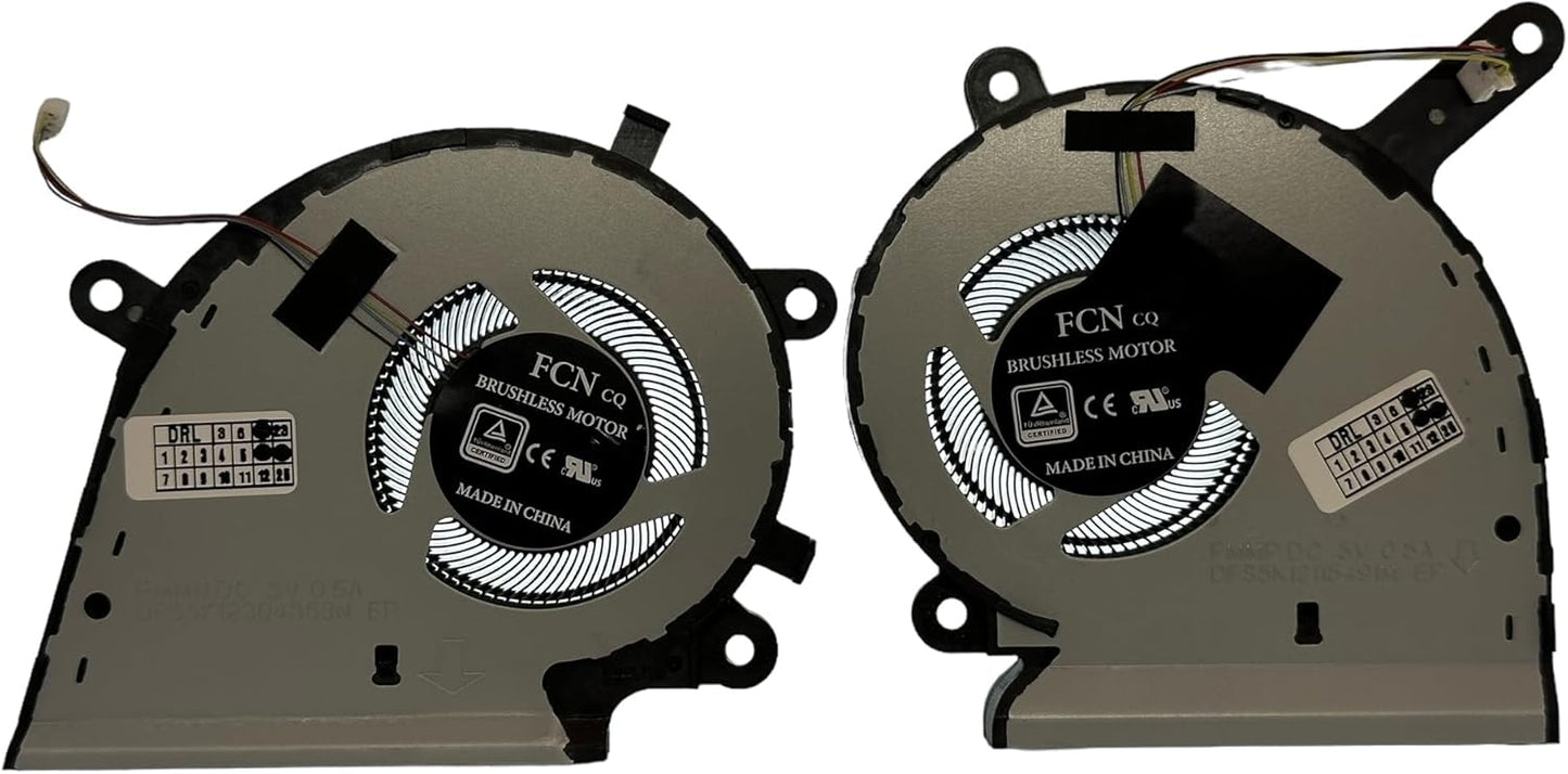 Compatible Cooling Fan Set CPU + GPU for Asus 13NR01L0T02211 13NR01L0T01111 DFS5K12115491M DFS5K12304363N