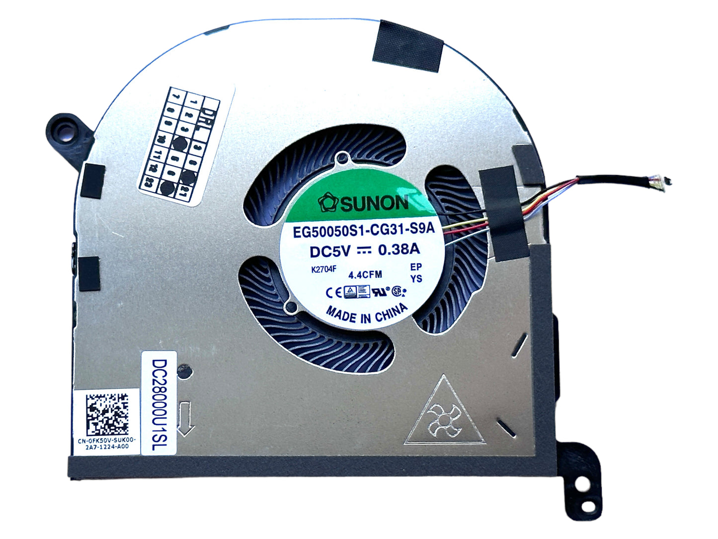 Original CPU Cooling Fan for Dell FK50V 0FK50V 09RK6 009RK6 DC2800OSSL DC2800U1SL EG50050S1-CG31-S9A EG50050S1-CG30-S9A