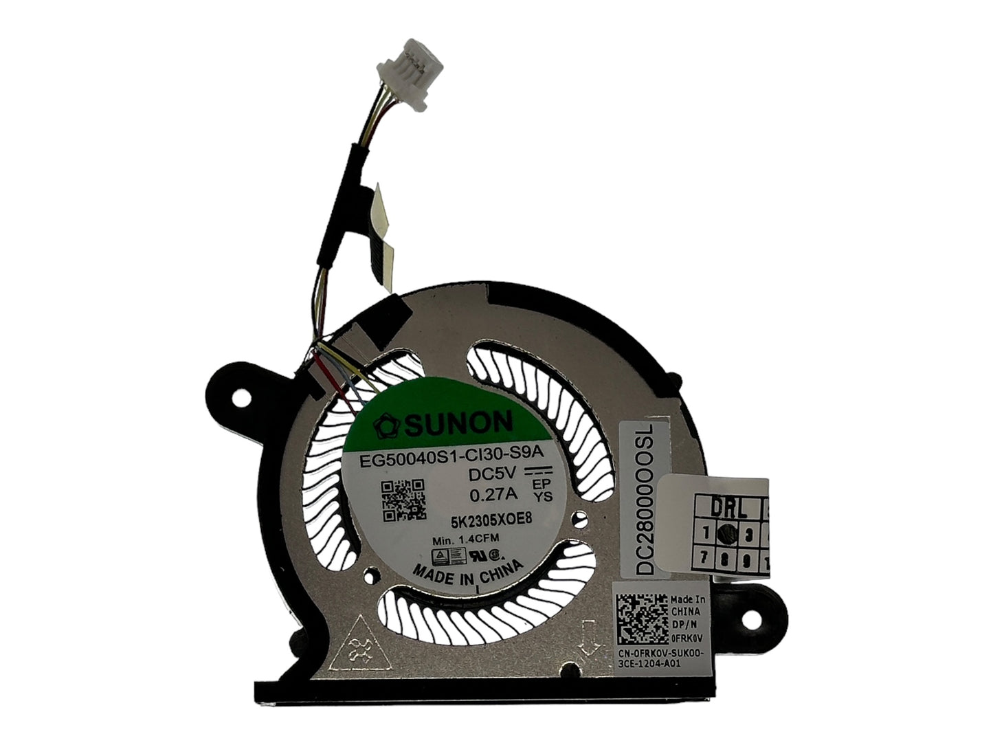 Original CPU Cooling Fan for Dell FRK0V 0FRK0V EG50040S1-CI30-S9A DC28000OOSL ND55C72-19M11