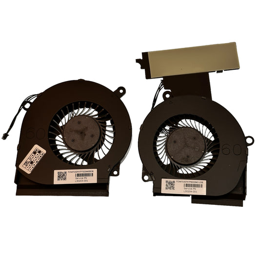 Compatible Cooling Fan Set CPU + GPU for  HP L29354-001 L29355-001 L30203-001 L30204-001 L24359-001 NFB75A05H-007 NFB80A05H-004 0FKPP0000H 0FKP00000H