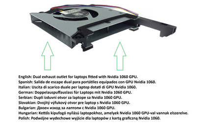 Compatible Cooling Fan Set CPU + GPU for Asus 13NR00S0M09111 1323-01AY0A2 DFS5K12114262H DFS5K12304363H DQ5D577K003 1323-01AW0A2 for GTX1060