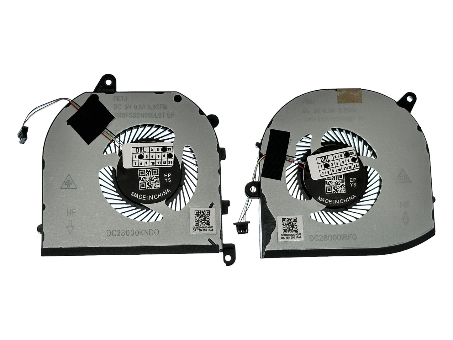 Compatible Cooling Fan Set CPU + GPU for Dell 08YY9 008YY9 V9H8N 0V9H8N DFS501105PROT-FK6J DFS501105DL0T-FK7J DC28000NID0 DC28000NHD0 DC2800KND0
